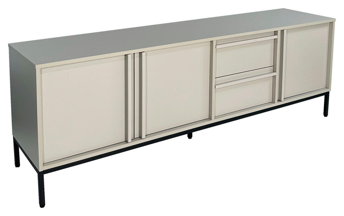 LOWBOARD WABI  in 180/60,5/40 cm  - Hellgrau/Schwarz, Design, Holz/Holzwerkstoff (180/60,5/40cm) - Xora