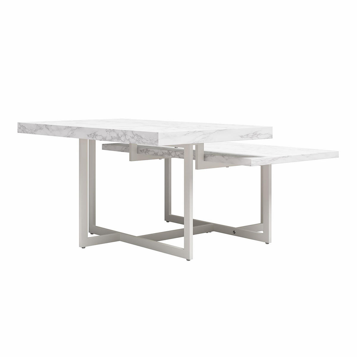 COUCHTISCH Brielle 52/46/90 cm Weiß  - Hellgrau/Weiß, Design, Holzwerkstoff/Metall (52/46/90cm) - MID.YOU