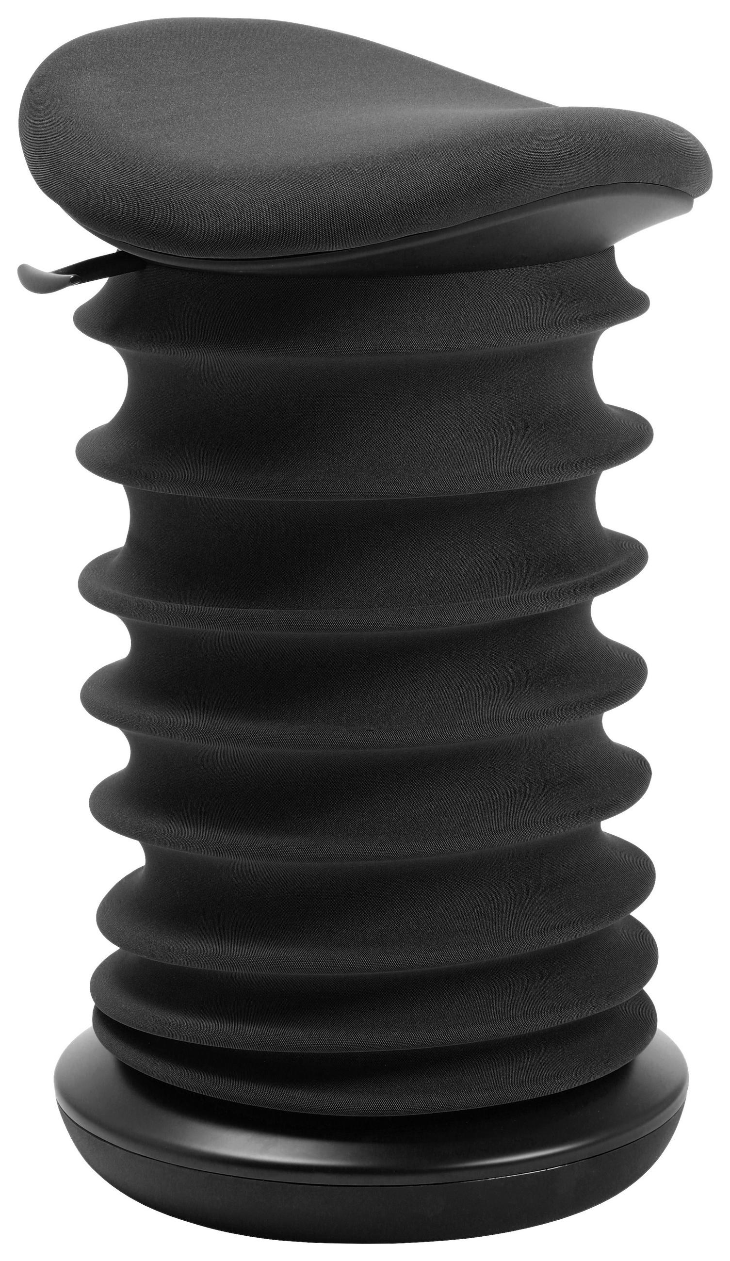 BÜROHOCKER Schwarz, Schieferfarben  - Schieferfarben/Schwarz, Design, Kunststoff/Textil (37,5/53-64/36cm) - Topstar