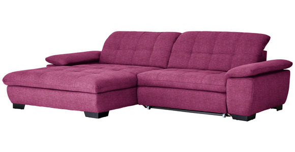 ECKSOFA in Webstoff Lila  - Lila/Schwarz, Design, Textil/Metall (180/265cm) - Carryhome