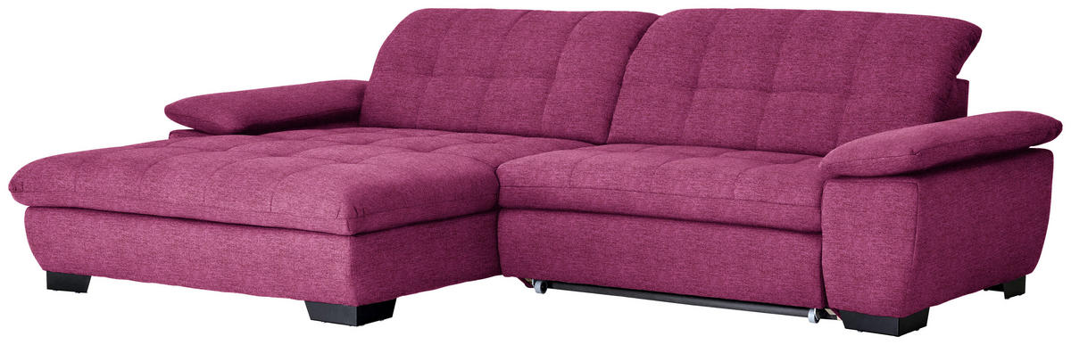ECKSOFA in Webstoff Lila  180/265 cm  - Lila/Schwarz, Design, Textil/Metall (180/265cm) - Carryhome
