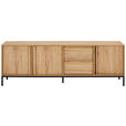 LOWBOARD - Eichefarben/Schwarz, Design, Holz/Holzwerkstoff (180/60,5/40cm) - Xora