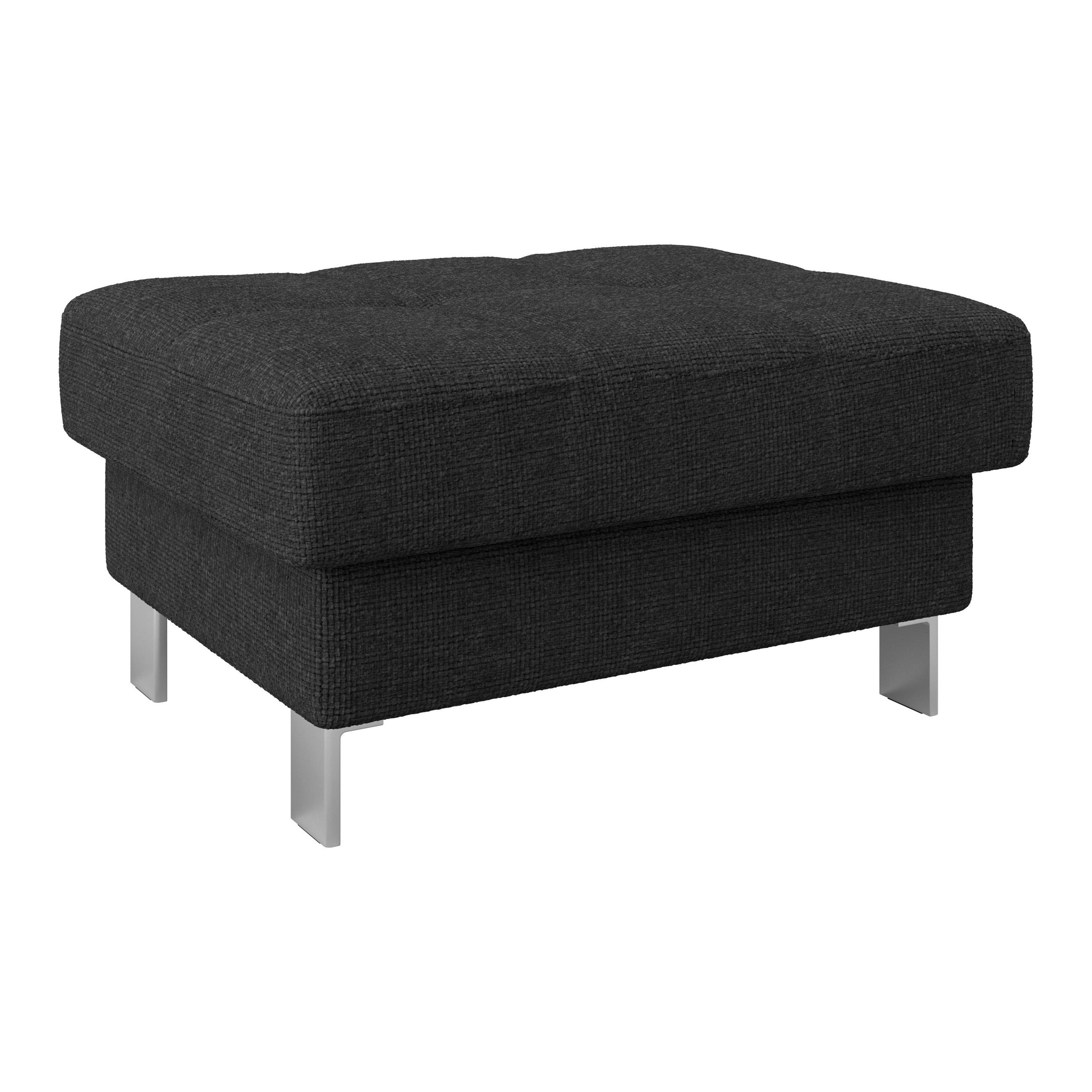 HOCKER in Textil Graphitfarben  - Graphitfarben, Modern, Textil/Metall (90/44/73cm) - MID.YOU