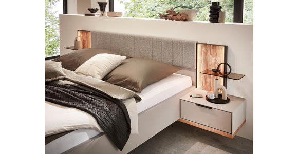 BETTANLAGE 180/200 cm  in Hellgrau, Wildeiche  - Wildeiche/Hellgrau, Design, Holz/Holzwerkstoff (180/200cm) - Dieter Knoll