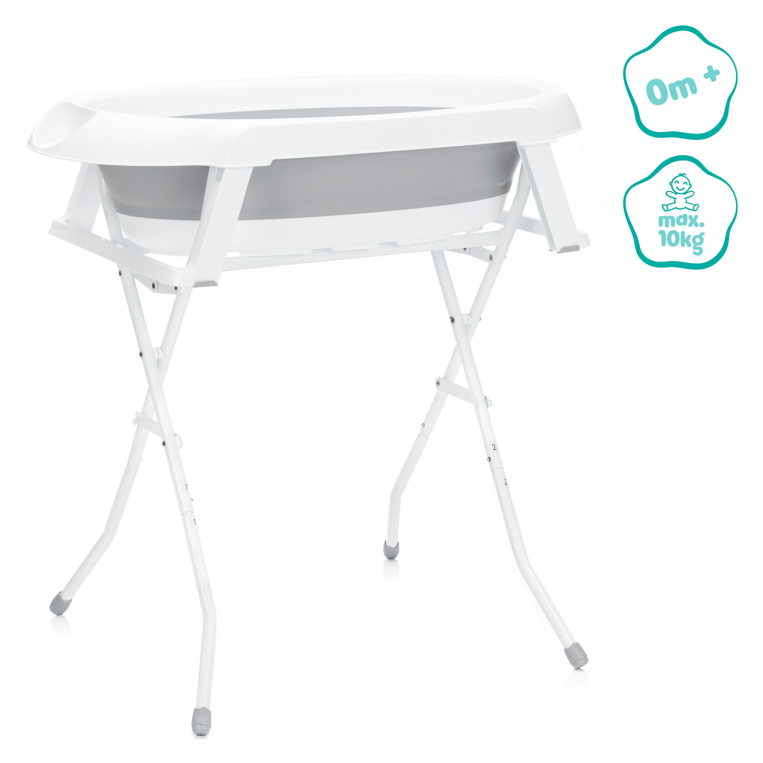 BABYBADEWANNE  - Hellgrau/Weiß, Basics, Kunststoff (21/85/47cm) - Fillikid