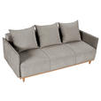 SCHLAFSOFA Chenille Hellgrau  - Beige/Hellgrau, Design, Holz/Textil (205/75/100cm) - Xora