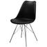 STUHL Lederlook Schwarz - Schwarz, KONVENTIONELL, Textil/Metall (47,5/86/56,5cm) - AMBIA HOME