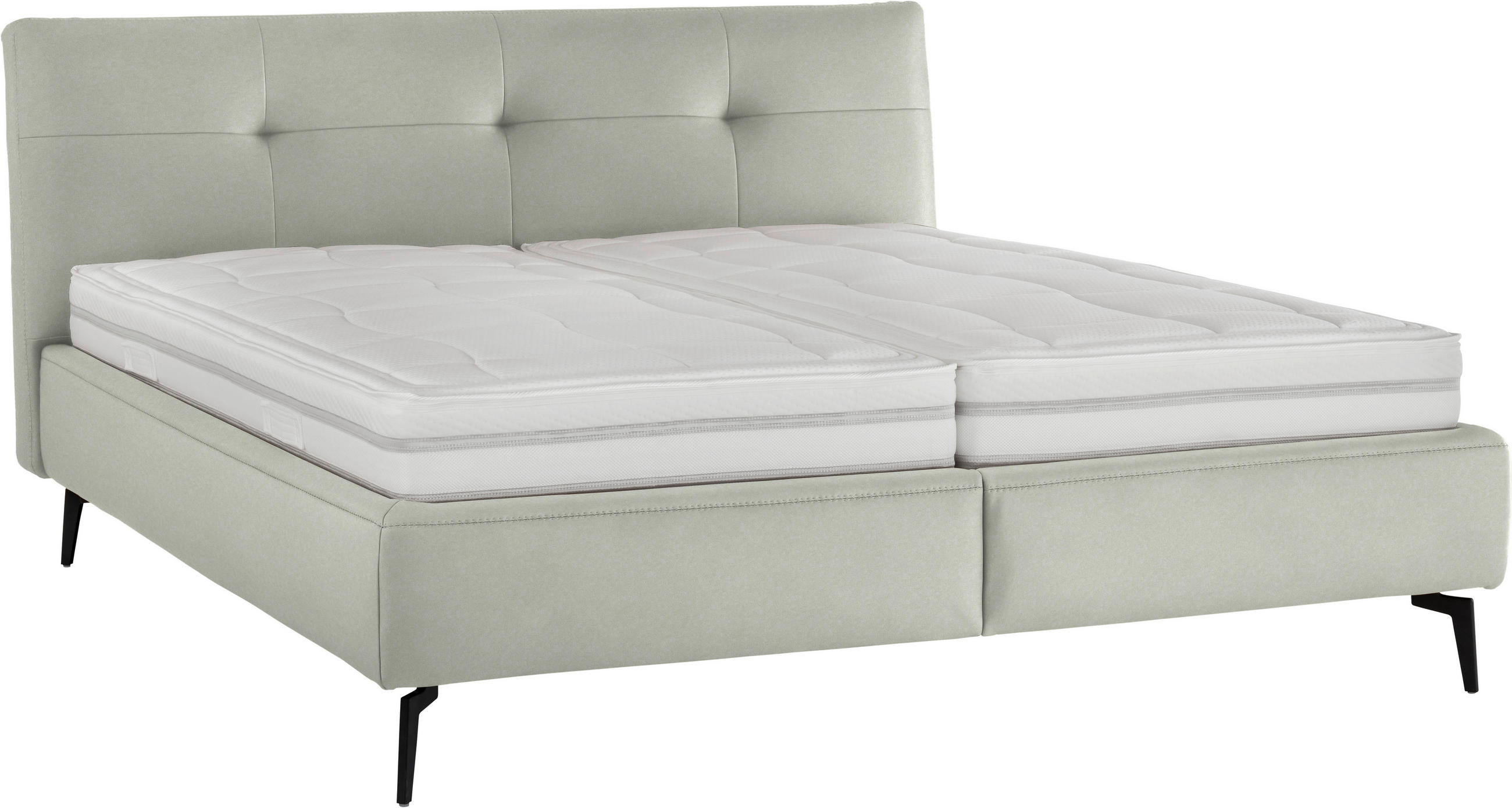 POLSTERBETT 180/200 cm  in Hellgrau  - Weiss/Creme, Modern, Holz/Holzwerkstoff (180/200cm) - Beldomo - Sleep