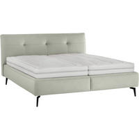 POLSTERBETT 180/200 cm  in Hellgrau  - Weiss/Creme, Modern, Holz/Holzwerkstoff (180/200cm) - Beldomo - Sleep