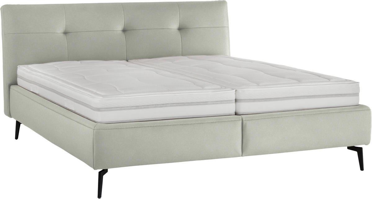 POLSTERBETT 180/200 cm  in Hellgrau  - Weiss/Creme, Modern, Holz/Holzwerkstoff (180/200cm) - Beldomo - Sleep