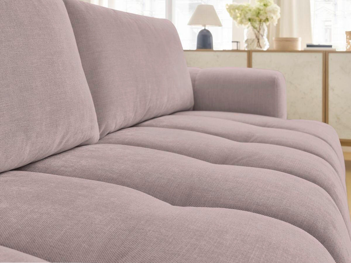 SCHLAFSOFA FUJI Leinenoptik Pink  inkl.  - Pink/Schwarz, MODERN, Kunststoff/Textil (251/113/88cm)