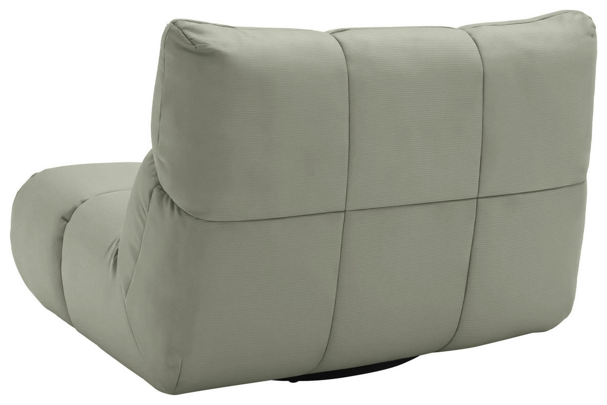 SESSEL Feincord Thymiangrün  - Thymiangrün/Schwarz, Design, Kunststoff/Textil (112/85/108cm) - Pure Home Lifestyle