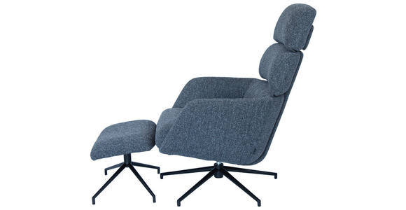 RELAXSESSELSET Webstoff Hocker, Kopfteilverstellung    - Schwarz/Grau, Design, Textil/Metall (73/110/87cm) - Dieter Knoll