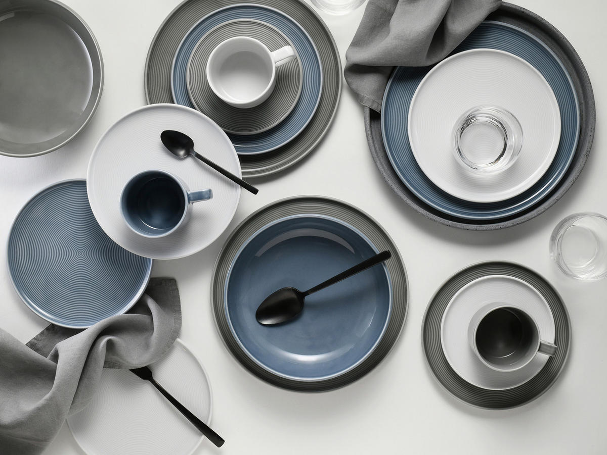 KOMBISERVICE Session Urban 30-teilig  - Graublau/Weiß, Basics, Keramik - Creatable