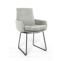 ARMLEHNSTUHL  Beinauswahl, ergonomische Rückenlehne, Stoff-/Lederauswahl gerippt  Naturfarben  - Schwarz/Naturfarben, Design, Textil/Metall (60/91/62cm) - Valdera
