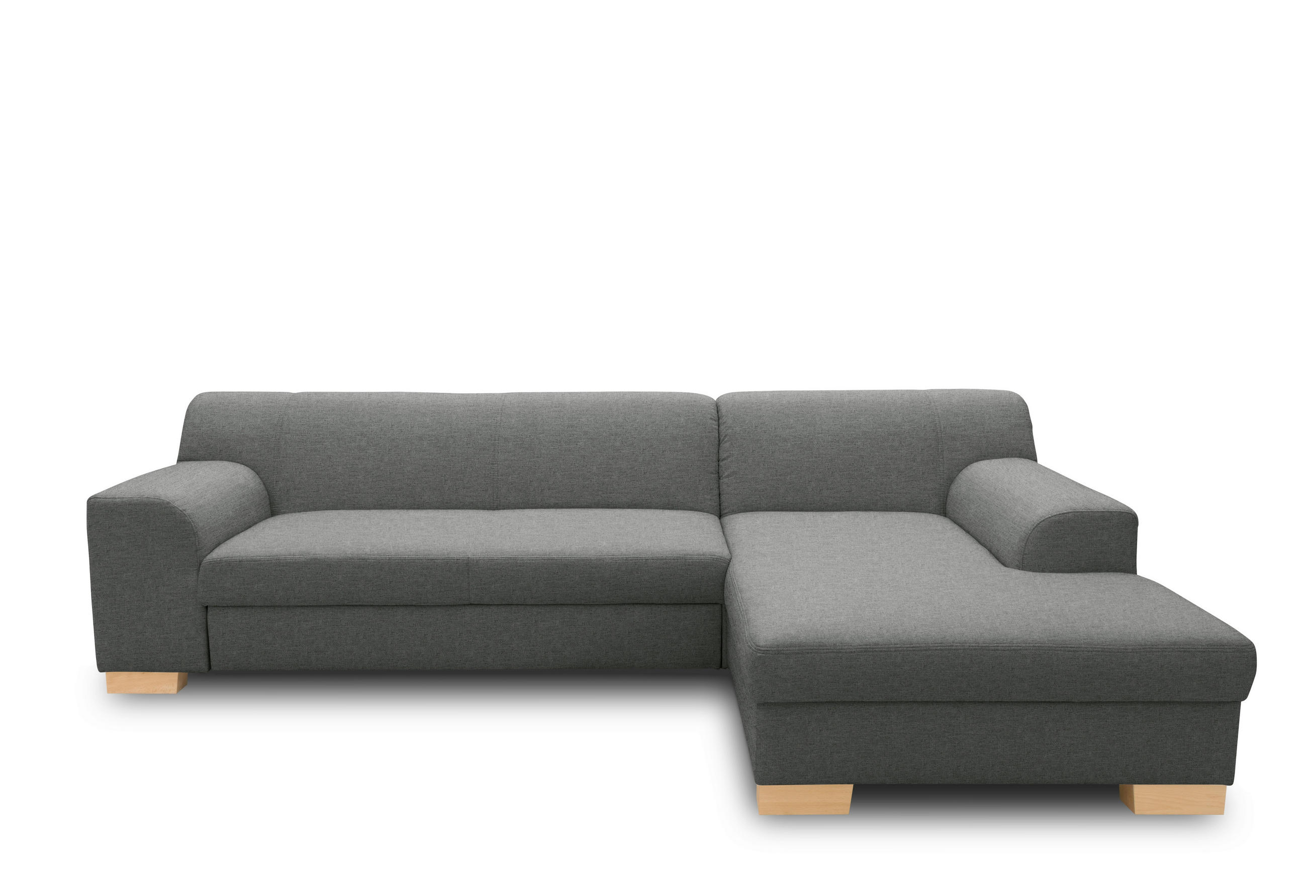 ECKSCHLAFSOFA TINOS Dunkelgrau Webstoff  - Dunkelgrau/Beige, Basics, Textil (273/157cm) - MID.YOU