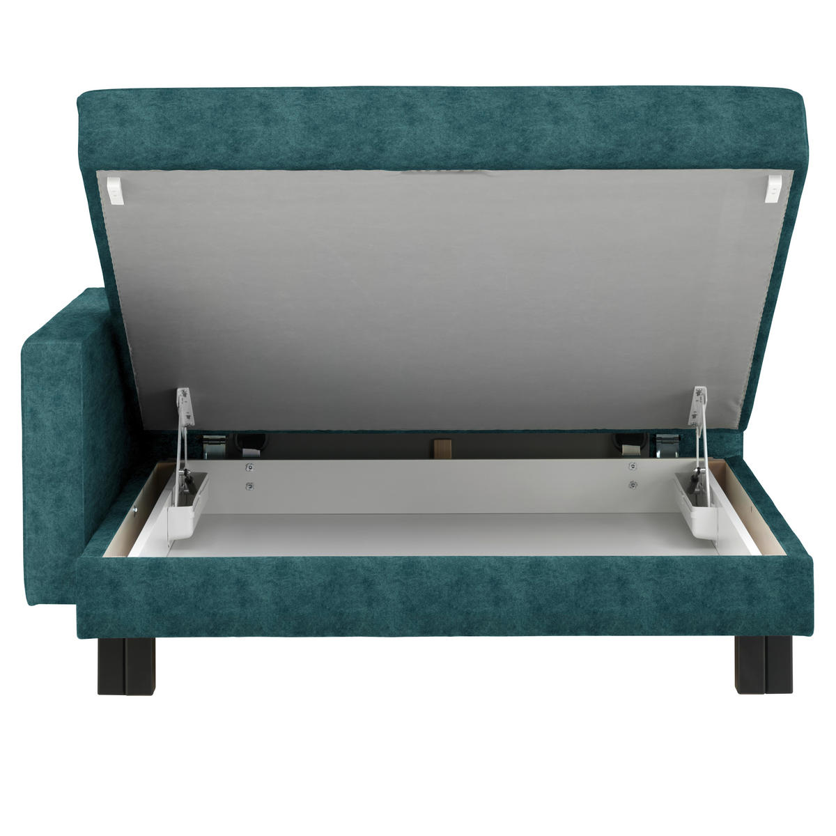 LIEGE  in Velours Blau  - Eiche dunkel/Blau, MODERN, Holz/Textil (137/72/155cm) - Joka