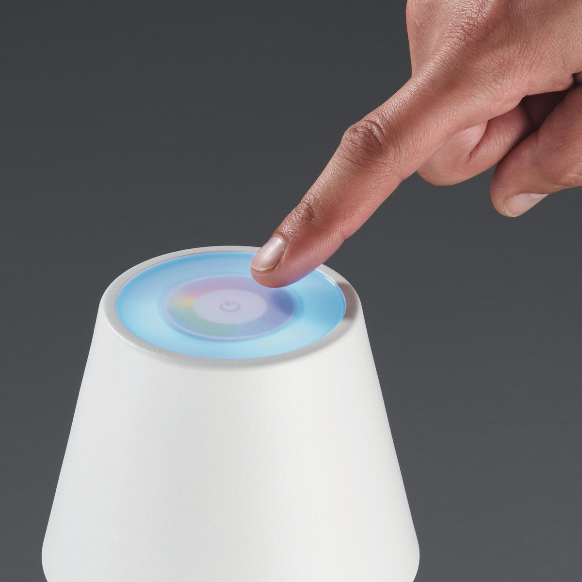 AKKU-TISCHLEUCHTE Cosenza 12/38 cm   - Sandfarben/Weiß, KONVENTIONELL, Metall (12/38cm)