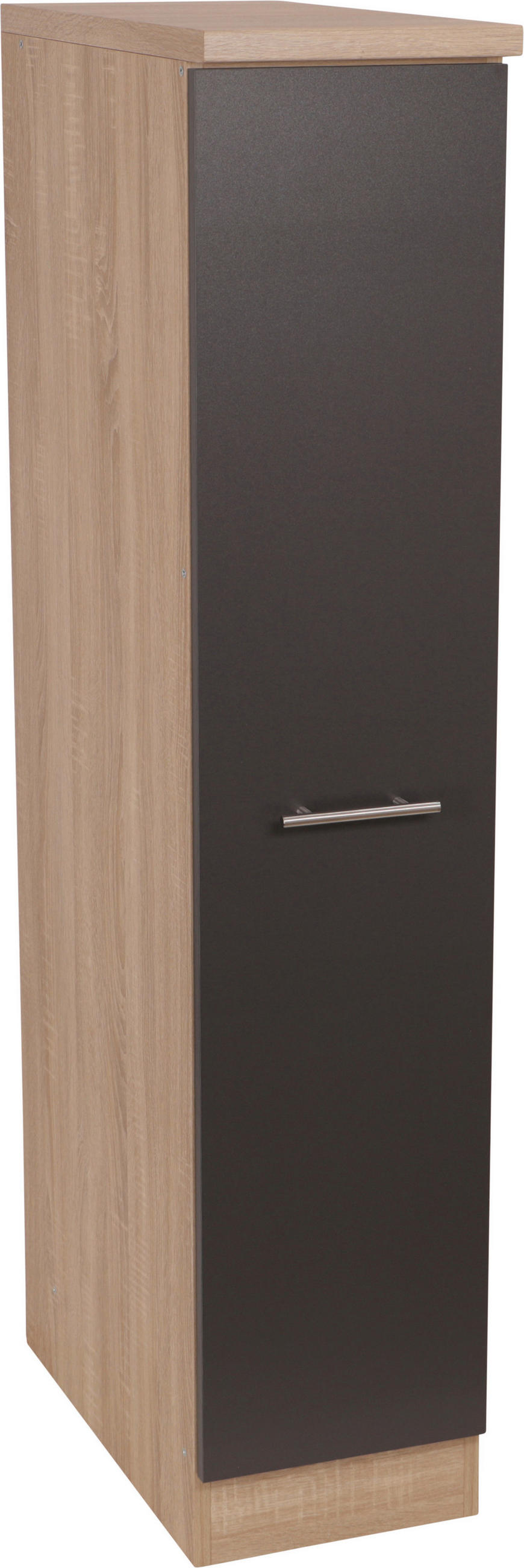 APOTHEKERSCHRANK 30/144,8/60 cm  in Grau, Eichefarben  - Eichefarben/Silberfarben, Basics, Holzwerkstoff/Metall (30/144,8/60cm) - Respekta