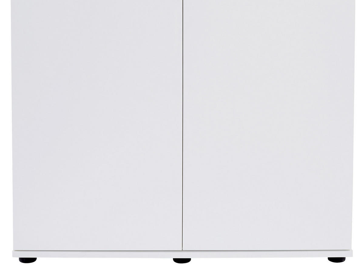 KLEIDERSCHRANK 2-türig Weiß, Dunkelgrau  - Dunkelgrau/Silberfarben, KONVENTIONELL, Holzwerkstoff/Kunststoff (90/191,1/55cm) - MID.YOU
