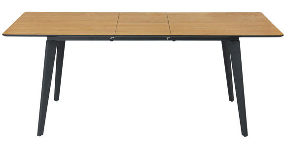 ESSTISCH rechteckig Eichefarben - Eichefarben/Schwarz, Design, Holzwerkstoff/Metall (160-200/90/75cm) - Carryhome
