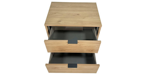 NACHTKÄSTCHEN in Eichefarben, Anthrazit - Eichefarben/Anthrazit, Design, Holzwerkstoff/Metall (53/56,2/40cm) - Xora