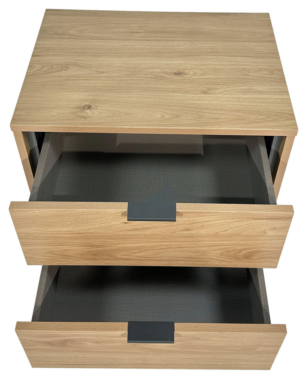 NACHTKÄSTCHEN in Anthrazit, Eichefarben  - Eichefarben/Anthrazit, Design, Holzwerkstoff/Metall (53/56,2/40cm) - Xora