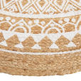 JUTETEPPICH 120 cm Naturfarben, Weiß  - Naturfarben/Weiß, Natur, Textil (120cm) - Linea Natura