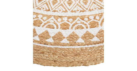 JUTETEPPICH 120 cm Naturfarben, Weiß  - Naturfarben/Weiß, Natur, Textil (120cm) - Linea Natura