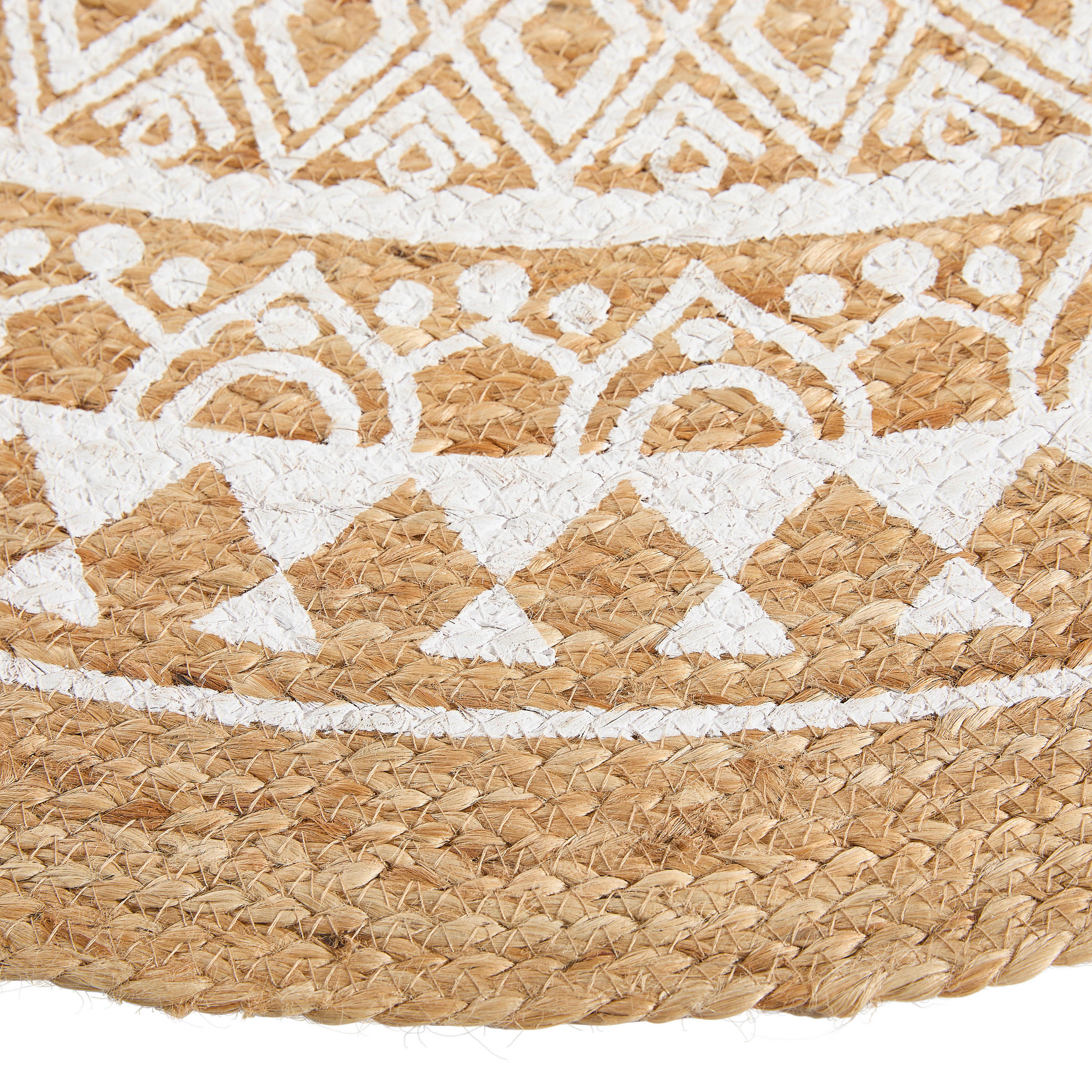 Thumbnail - Linea Natura Juteteppich, Natur, Weiß, Textil, Mandala, rund, AZO-frei, leicht zusammenrollbar, Teppiche & Böden, Teppic...