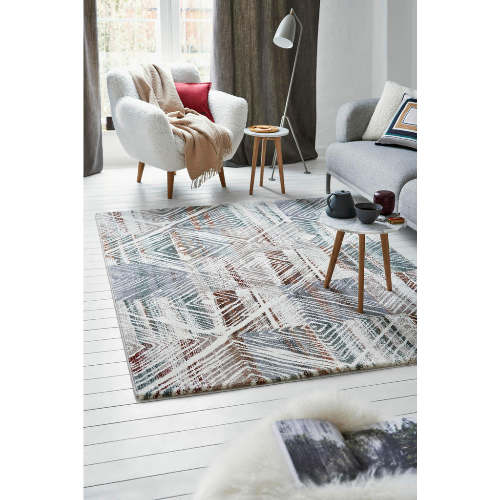 Thumbnail - Esprit Webteppich Cuba, Grün, Mehrfarbig, Rost, Textil, Abstraktes, rechteckig, 200x290 cm, Textiles Vertrauen - Oeko-Te...
