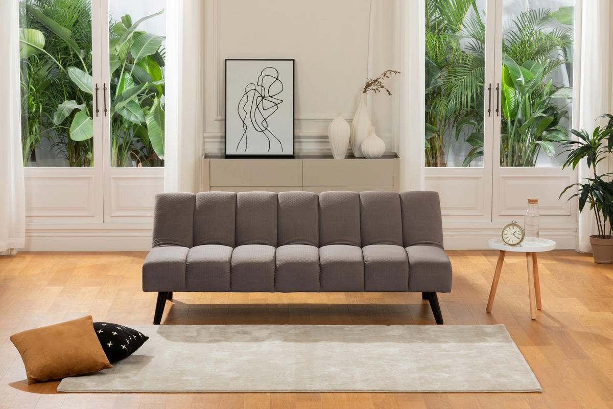 JUGEND- UND KINDERSOFA Flanell Braun  - Schwarz/Braun, MODERN, Holz/Textil (180/81/93cm) - P & B