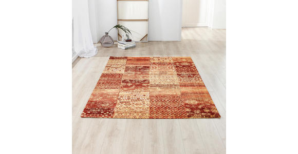 HOCHFLORTEPPICH 67/240 cm gewebt Beige, Dunkelrot, Goldfarben, Weinrot - Beige/Weinrot, Basics, Textil (67/240cm) - Novel