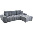 ECKSOFA Dunkelgrau Flachgewebe  - Dunkelgrau/Schwarz, KONVENTIONELL, Holz/Textil (275/180cm) - Carryhome