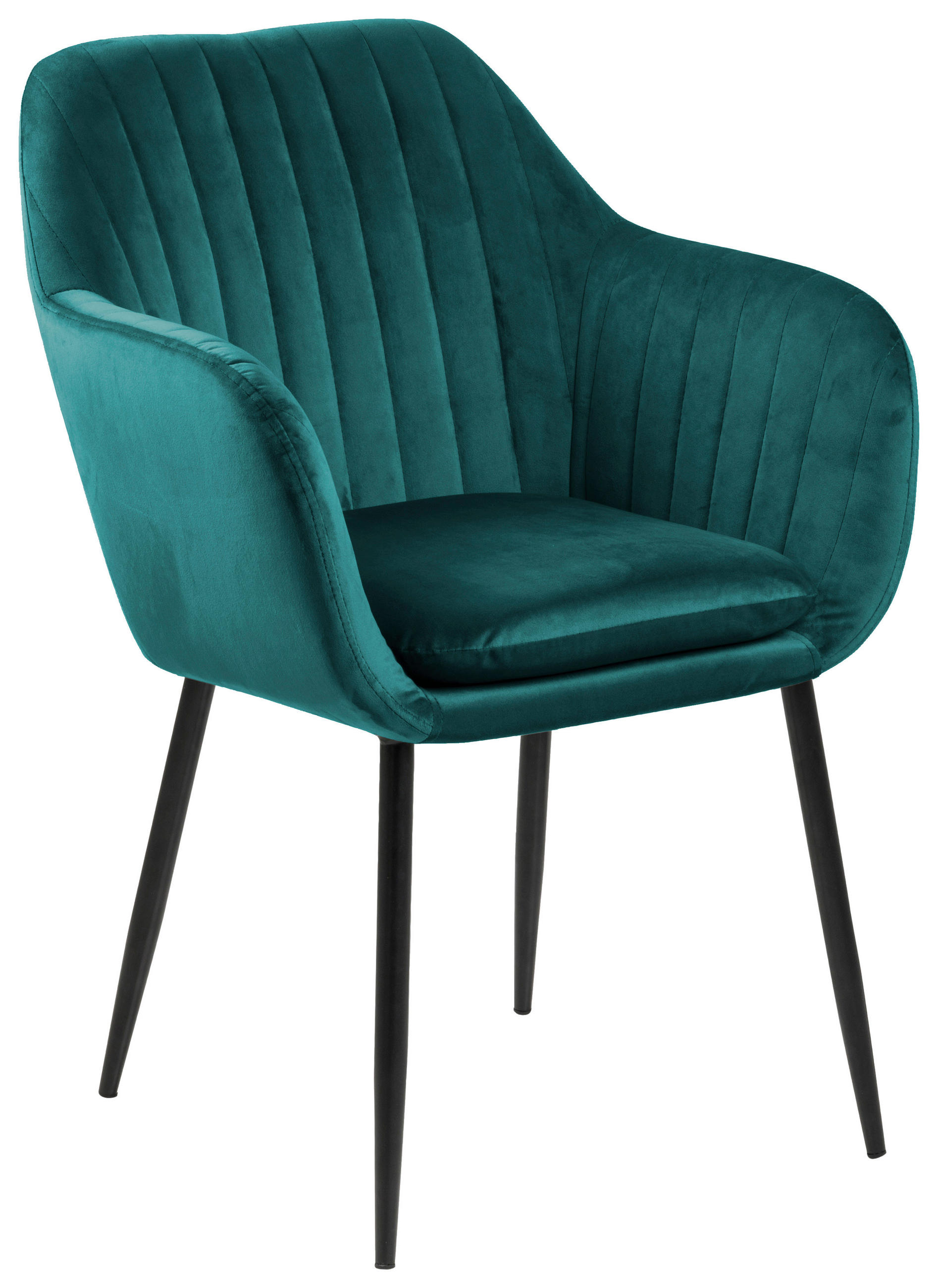 STOLICA S NASLONOM ZA RUKE crna, tamno zelena tekstil - tamno zelena/crna, Trend, tekstil/metal (57/83/59cm) - Ambia Home