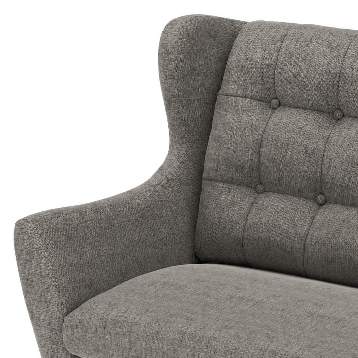 3-SITZER-SOFA in Webstoff Dunkelgrau  - Eichefarben/Dunkelgrau, KONVENTIONELL, Holz/Textil (197/107/94cm) - Trendmanufaktur