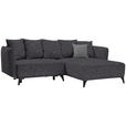 ECKSOFA in Chenille Dunkelgrau  - Dunkelgrau/Schwarz, LIFESTYLE, Textil/Metall (255/172cm) - Carryhome