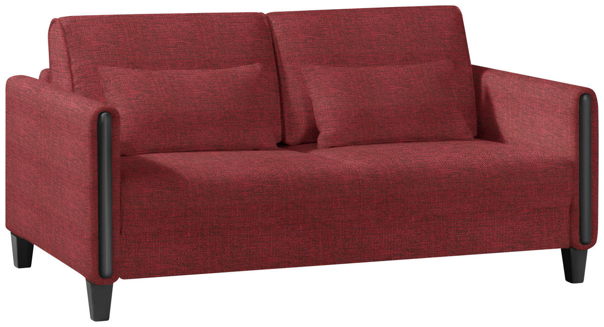 SCHLAFSOFA in Holz, Textil Rot, Schwarz  - Rot/Schwarz, Design, Holz/Textil (174/88/104cm) - Niels Andersson