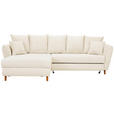 ECKSOFA Creme Cord  - Eichefarben/Creme, KONVENTIONELL, Holz/Textil (284/162cm) - Carryhome