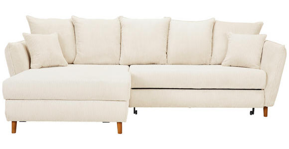 ECKSOFA Creme Cord  - Eichefarben/Creme, KONVENTIONELL, Holz/Textil (284/162cm) - Carryhome