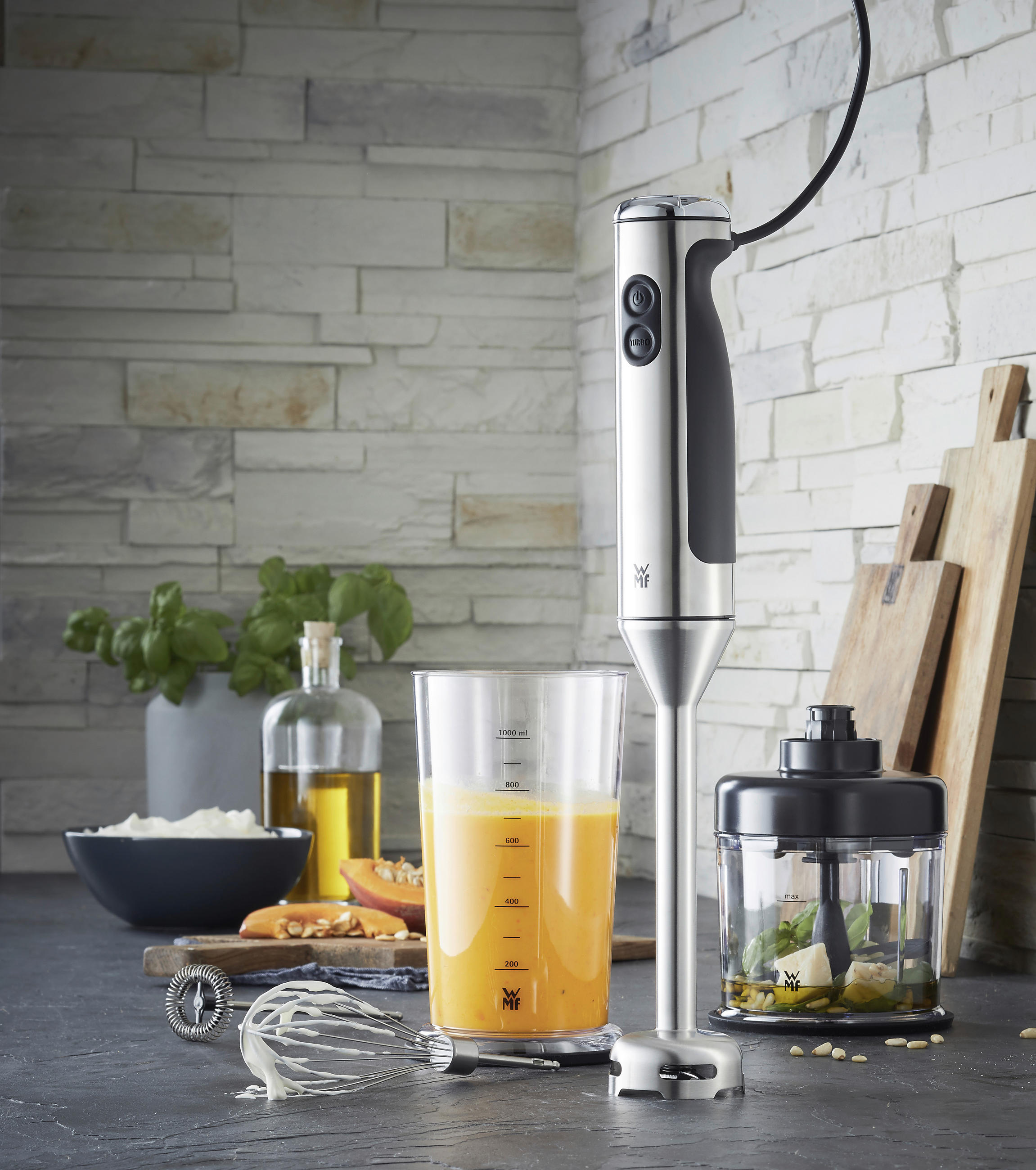 STAVMIXERSET Lineo  - stålfärgad, Design, metall (42cm) - WMF
