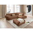 ECKSOFA  in Chenille Braun  307/224 cm  - Schwarz/Braun, KONVENTIONELL, Kunststoff/Textil (307/224cm) - Hom`in