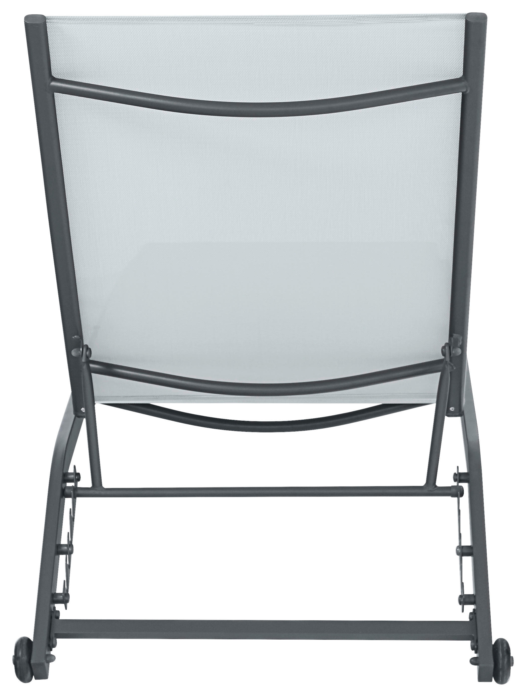 SONNENLIEGE 195/90/63 cm  - Anthrazit/Weiß, Basics, Metall (195/90/63cm) - Ambia Garden