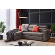 ECKSOFA Graubraun Webstoff  - Graubraun/Schwarz, Design, Kunststoff/Textil (179/240cm) - Carryhome