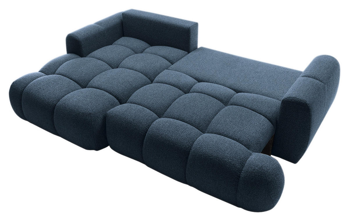 ECKSOFA Dunkelblau Struktur  - Schwarz/Dunkelblau, KONVENTIONELL, Kunststoff/Textil (172/272cm) - Carryhome