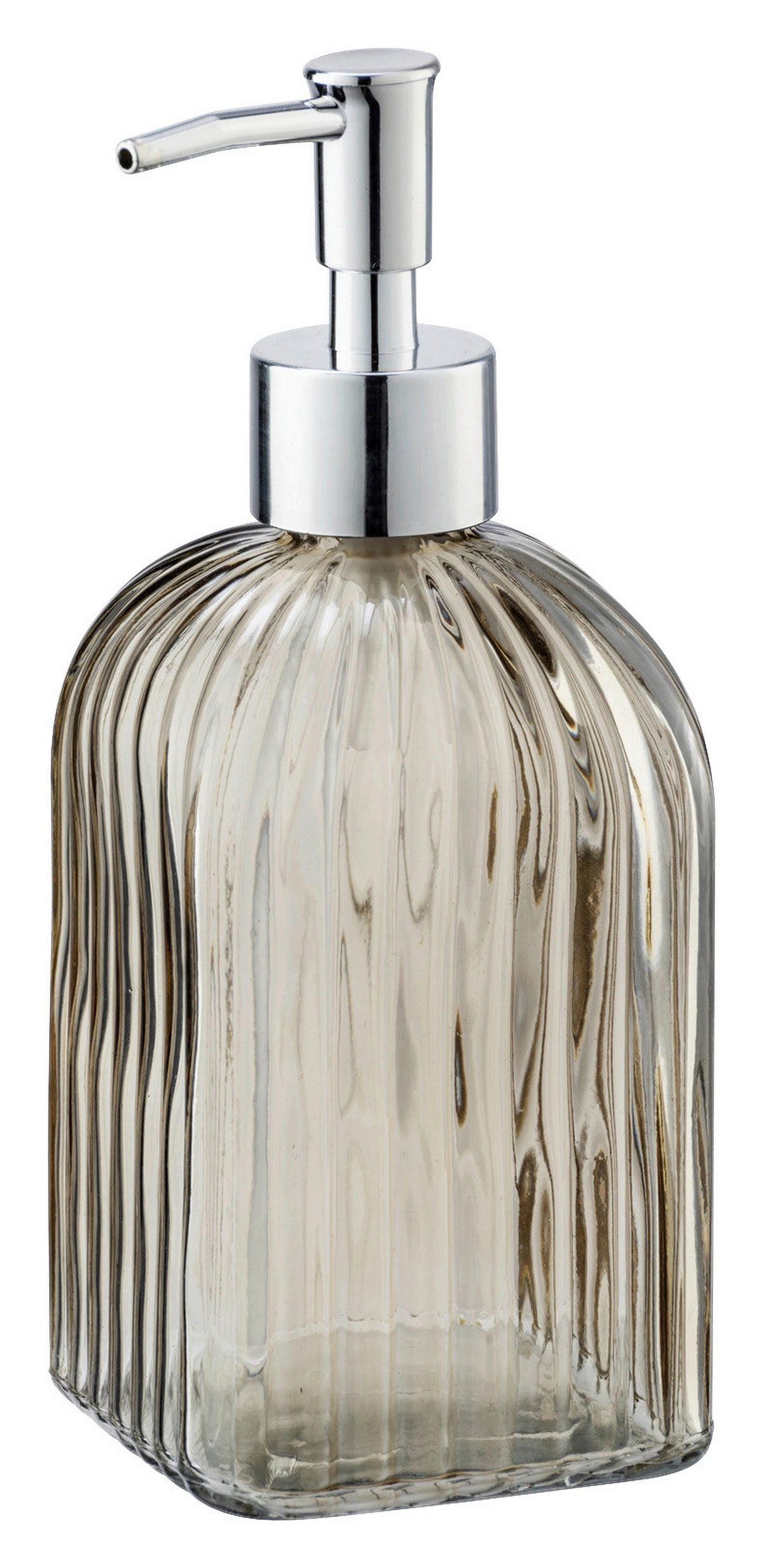 DÁVKOVAČ MYDLA hnedá, hliníková - hnedá/hliníková, Basics, sklo (8/19/8cm)