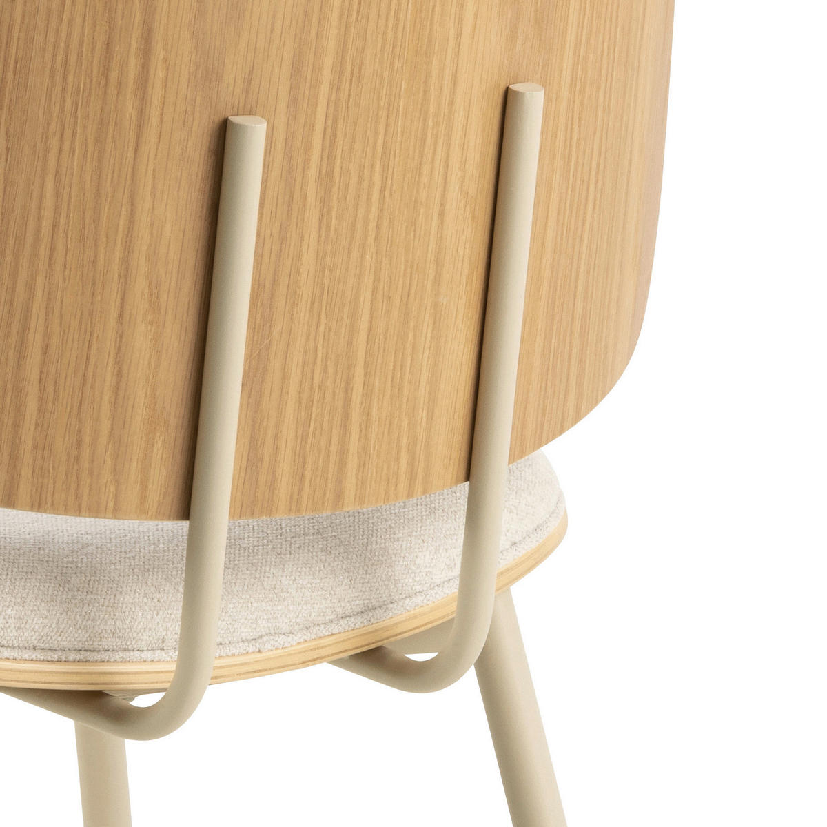 STOL stål struktur  - beige/naturfärgad, Trend, metall/trämaterial (51,5/82,5/53cm) - MID.YOU