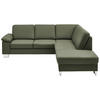 ECKSOFA  in Echtleder Olivgrün  248/235 cm  - Alufarben/Olivgrün, Design, Leder/Metall (248/235cm) - Beldomo Premium