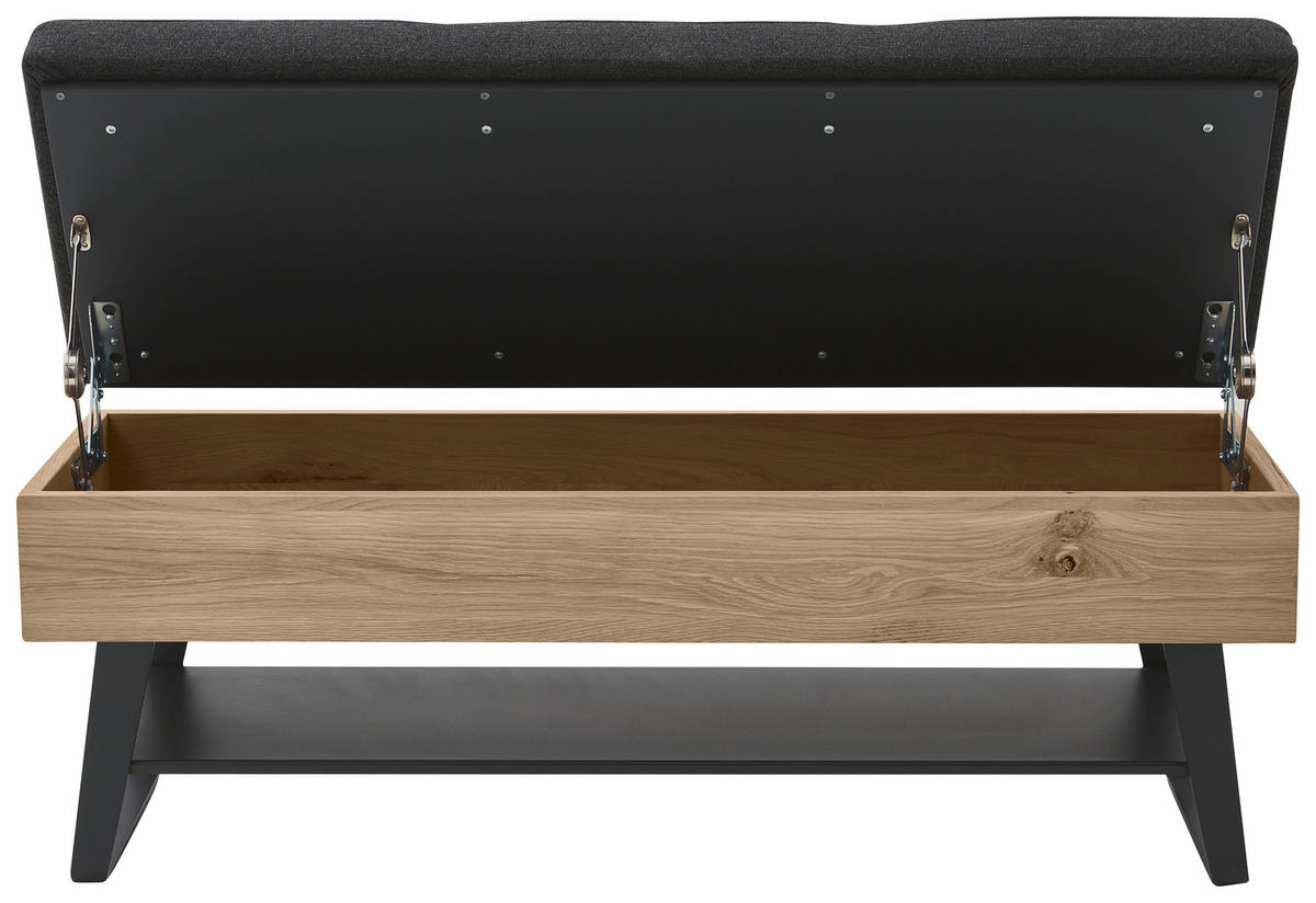 GARDEROBENBANK  in 118/48,5/41 cm  - Eichefarben/Anthrazit, Design, Holz/Textil (118/48,5/41cm) - Johann Jakob