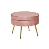HOCKER in Textil Rosa  - Goldfarben/Rosa, MODERN, Textil/Metall (52/41/52cm) - Livetastic